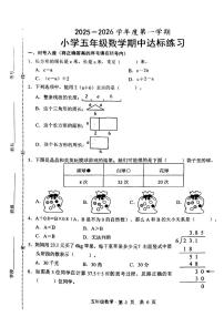 山东省菏泽市鲁西新区2025-2026学年五年级上学期期中达标练习数学试题