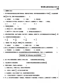 山东省青岛市崂山新世纪学校2025-2026学年第一学期六年级数学期中试卷（无答案）