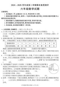 陕西省咸阳市兴平市2024-2025学年六年级下学期期末考试数学试卷