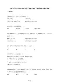 2025~2026学年天津市津南区人教版六年级下学期期末测试数学试题（含解析）