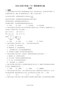 2025北京六年级（下）期末数学汇编：比例