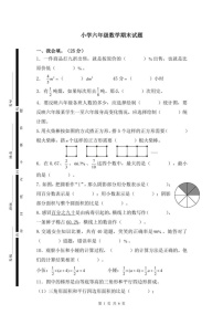 山东省菏泽市巨野县2024-2025学年六年级上学期期末考试数学试题