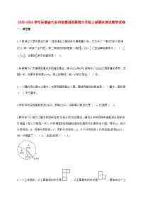 2025—2026学年安徽省六安市金寨县苏教版六年级上学期期末数学检测试卷