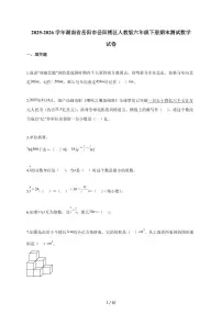【小升初】2025-2026学年湖南省岳阳市岳阳楼区人教版六年级下册期末数学试题（含答案）