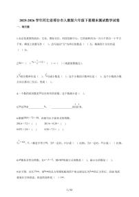 【小升初】2025-2026学年河北省邢台市人教版六年级下册期末数学试题（含答案）