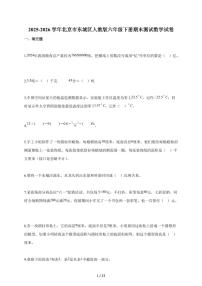 【小升初】2025-2026学年北京市东城区人教版六年级下册期末数学试题（含答案）