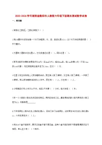 （小升初）2025_2026学年湖南省衡阳市人教版六年级下学期期末数学试卷-附解析
