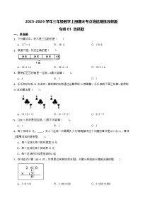 2025-2026学年三年级数学上册期末考点培优精练苏教版专项01 选择题（含答案解析）