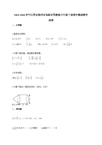 【小升初】2025-2026学年江苏省扬州市高邮市苏教版六年级下册期中测试数学试题（含答案）