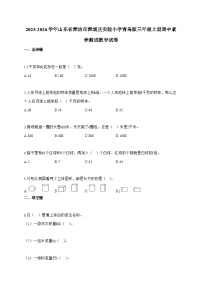 2025-2026学年山东省潍坊市潍城区实验小学青岛版三年级上册期中素养测试数学试题（含答案）