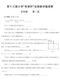 第十三届小学“希望杯”全国数学邀请赛试题五年级 第1试（含答案）