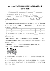 （期末考点培优）专项02 填空题-2025-2026学年五年级数学上册期末考点培优精练北师大版（含答案解析）