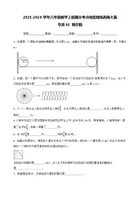 （期末考点培优）专项02 填空题-2025-2026学年六年级数学上册期末考点培优精练西师大版（含答案解析）