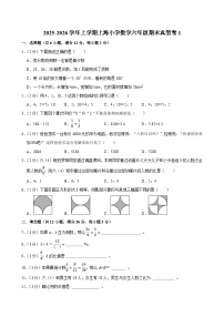 2025-2026学年上学期上海小学数学六年级期末典型卷1