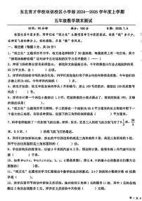 辽宁省沈阳市浑南区东北育才学校2024-2025学年五年级上学期期末数学试题