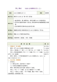 小学数学人教版（2024）二年级下册（2024）1000以内数的认识表格教案