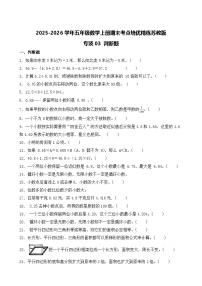 （期末考点）2025-2026学年五年级数学上册期末考点培优精练苏教版专项03 判断题（含答案解析）