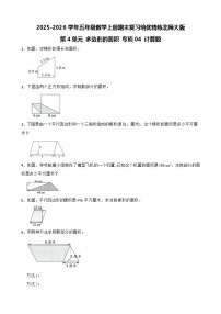 （期末考点）第4单元 多边形的面积 专项04 计算题-2025-2026学年五年级数学上册期末复习培优精练北师大版（含答案解析）