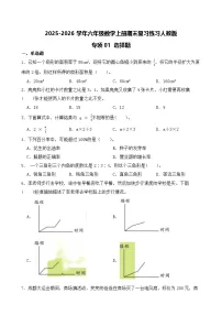 （期末考点）2025-2026学年六年级数学上册期末复习练习人教版专项01 选择题（含答案解析）