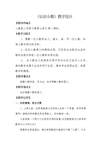 小学人教版（2024）六 小数的初步认识认识小数教案设计