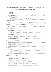 2025年秋青岛版（五四学制）（新教材）小学数学二年级上册期末综合测试卷及答案