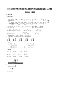 （期末考点）2025-2026学年二年级数学上册期末考点培优精练青岛版（六三制）专项04 计算题（含答案解析）