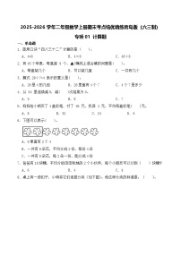 （期末考点）2025-2026学年二年级数学上册期末考点培优精练青岛版（六三制）专项01 计算题（含答案解析）