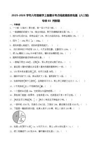 （期末考点）2025-2026学年六年级数学上册期末考点培优精练青岛版（六三制）专项03 判断题（含答案解析）