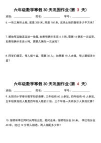 六年级数学寒假作业每日一练2