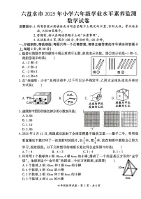 贵州省六盘水市2024-2025学年六年级下学期期末考试数学试题