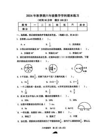 2024-2025学年广西壮族自治区玉林市陆川县六年级上学期期末数学试题（有答案）