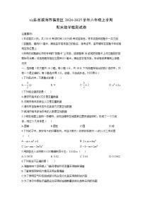 2024-2025学年山东省威海市临港区六年级上学期期末检测数学试卷（学生版）