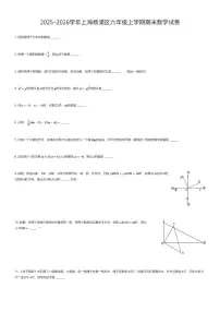 2025~2026学年上海杨浦区六年级上学期期末数学试卷（有答案解析）