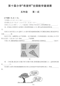 第十届小学“希望杯”全国数学邀请赛五年级第1试试题（含答案）