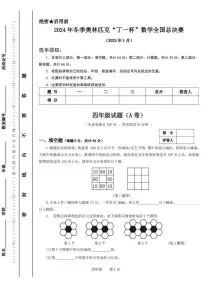 2024年冬季奥林匹克“丁一杯”数学竞赛全国总决赛四年级试题（无答案）试卷
