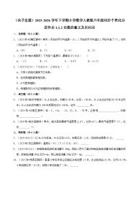 小学数学人教版（2024）六年级下册负数巩固练习