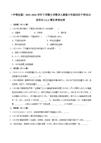 人教版（2024）六年级下册成数当堂达标检测题