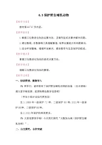 北师大版（2024）二年级下册（2024）保护野生哺乳动物教学设计