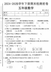 【2024-2025学年期末检测密卷】 (练习含答案)人教版五年级数学下册