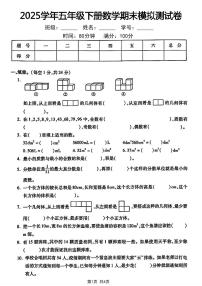 【2024-2025学年期末模拟测试卷】 (练习含答案)人教版五年级数学下册