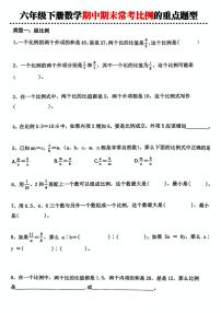 人教版六年级数学下册【期中期末常考比例的重点题型】练习及答案