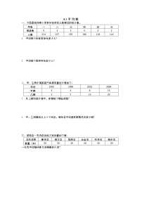 小学数学冀教版四年级上册八 平均数和条形统计图同步练习题