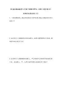 小学数学苏教版六年级下册四 比例课后练习题