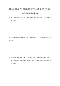 小学数学苏教版六年级下册1. 数与代数复习练习题