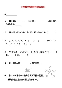 小学数学思维综合训练试题1