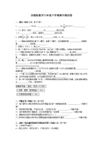 通用版数学六年级下册苏教版数学六年级下学期期中测试卷23