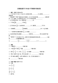 通用版数学六年级下册苏教版数学六年级下学期期中测试卷15