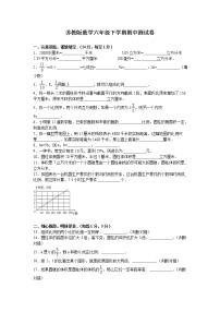 通用版数学六年级下册苏教版数学六年级下学期期中测试卷20