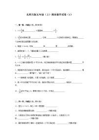 北师大版数学五年级上学期期末试卷2