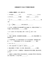 苏教版数学六年级下学期期中测试卷10（含答案解析）